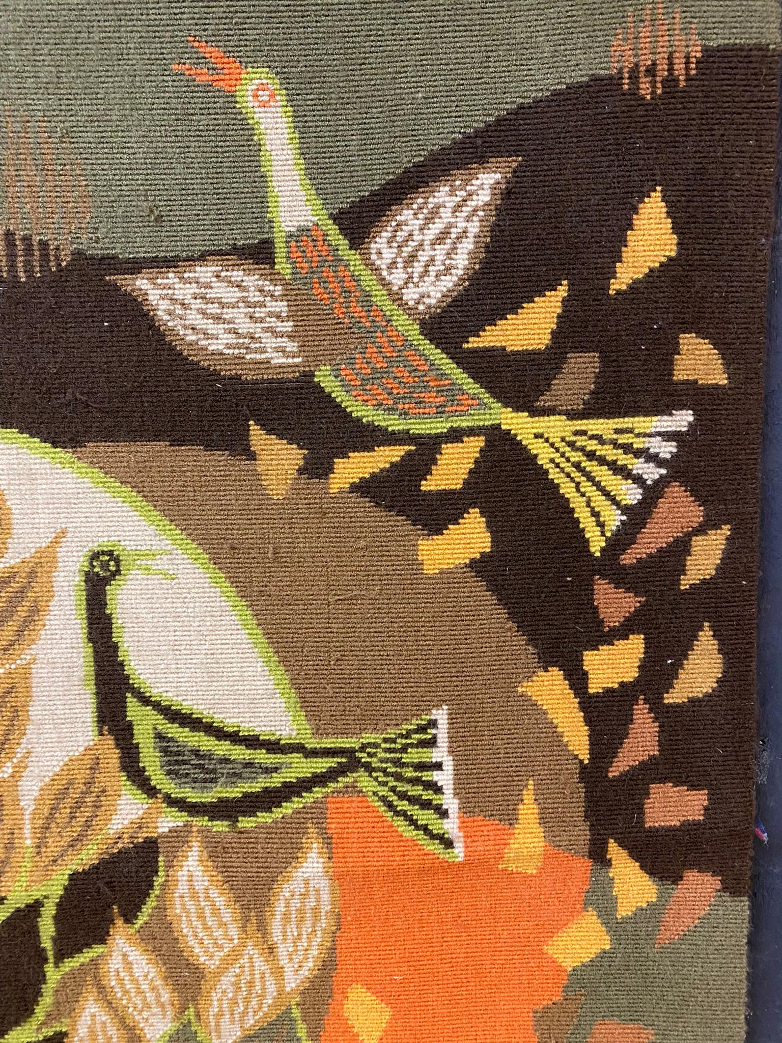 Wool P. De Berroeta Eclypse, 1975 Tapestry Signed Lower Left For Sale