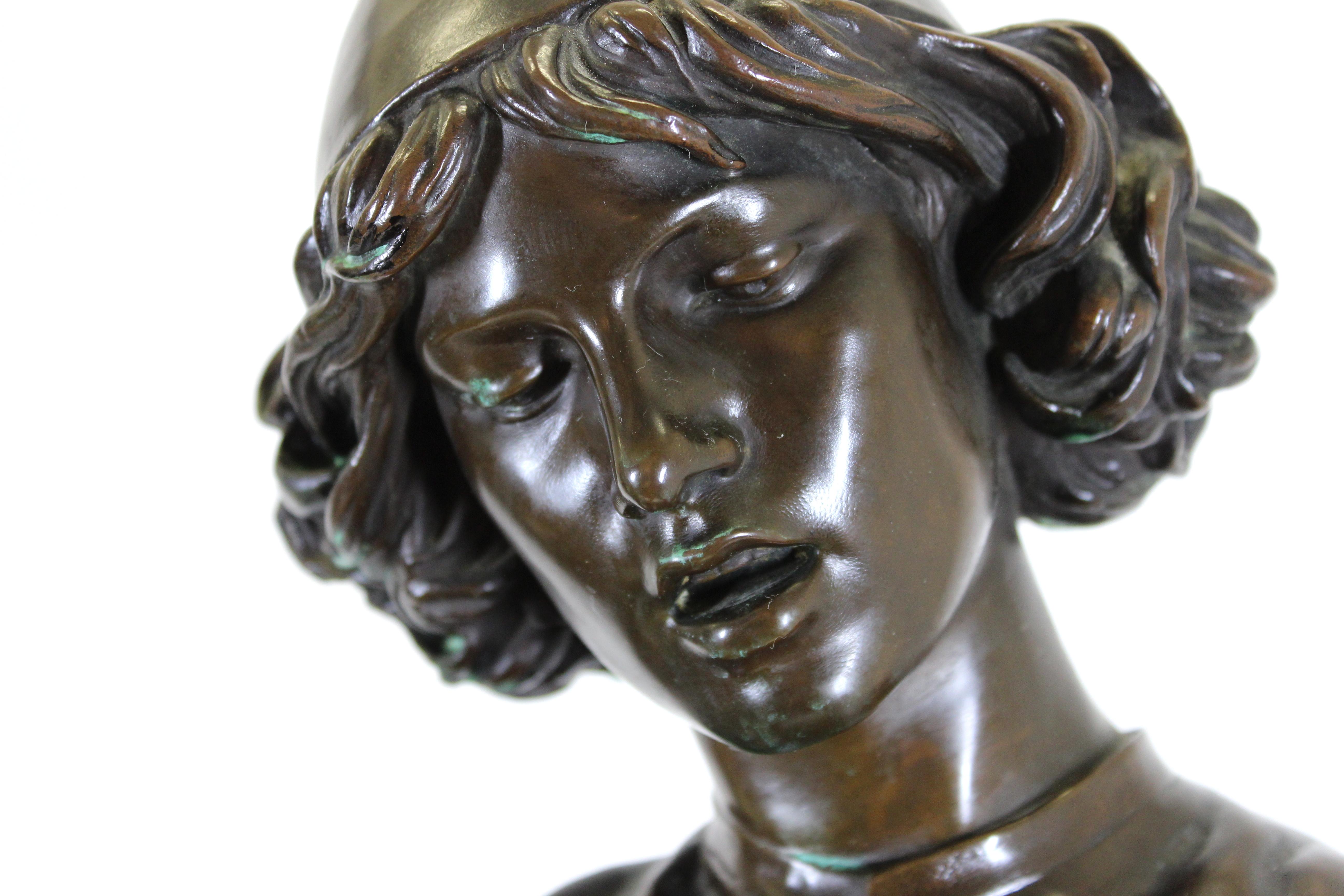 19th Century P. Dubois & Barbedienne 'Florentine Singer' French Romantic Period Cast Bronze