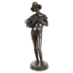 P. Dubois & Barbedienne 'Cantante florentina' Bronce fundido del Romanticismo francés