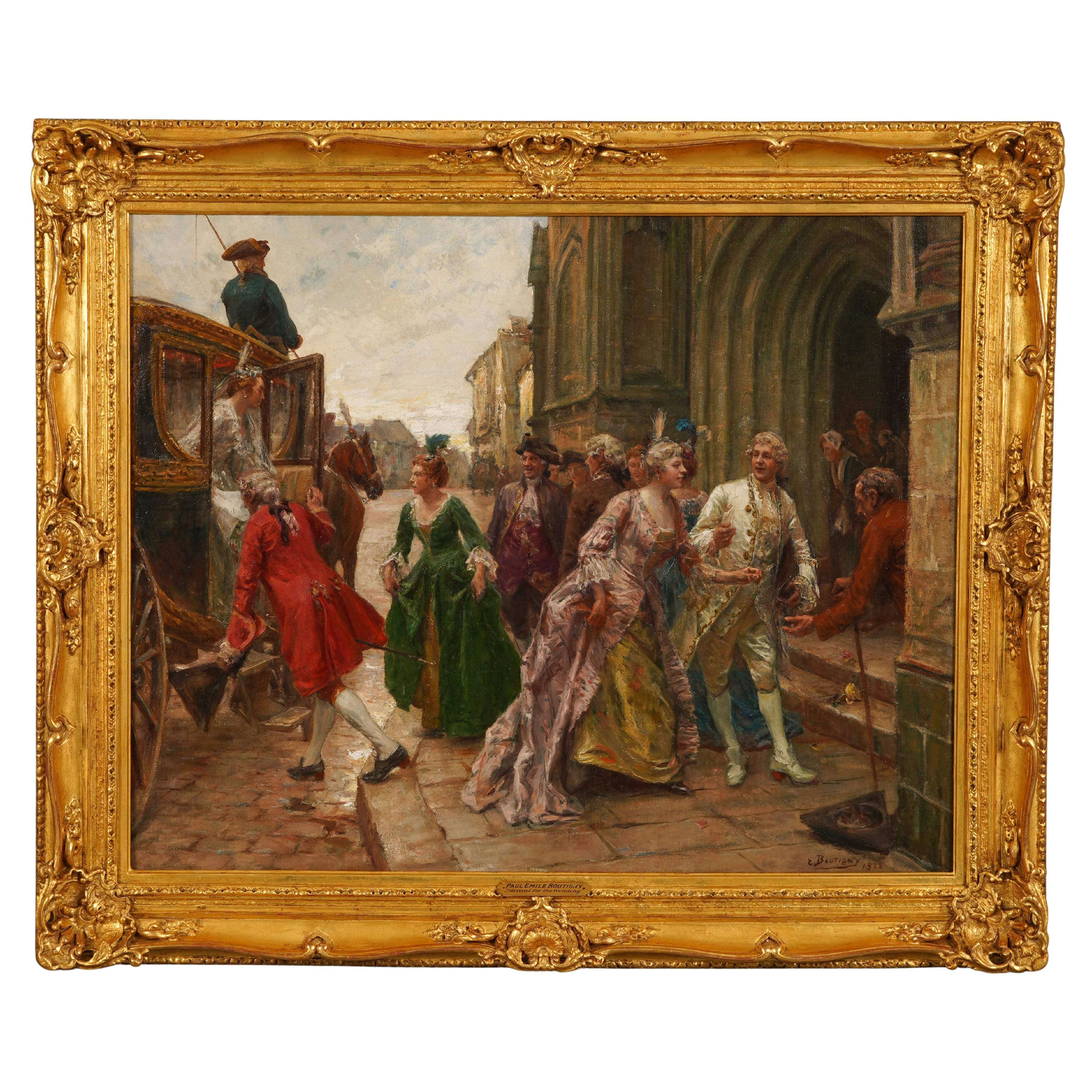 P. E. Boutigny, Painting"The Arrival of the Bride", France, 1928 For Sale