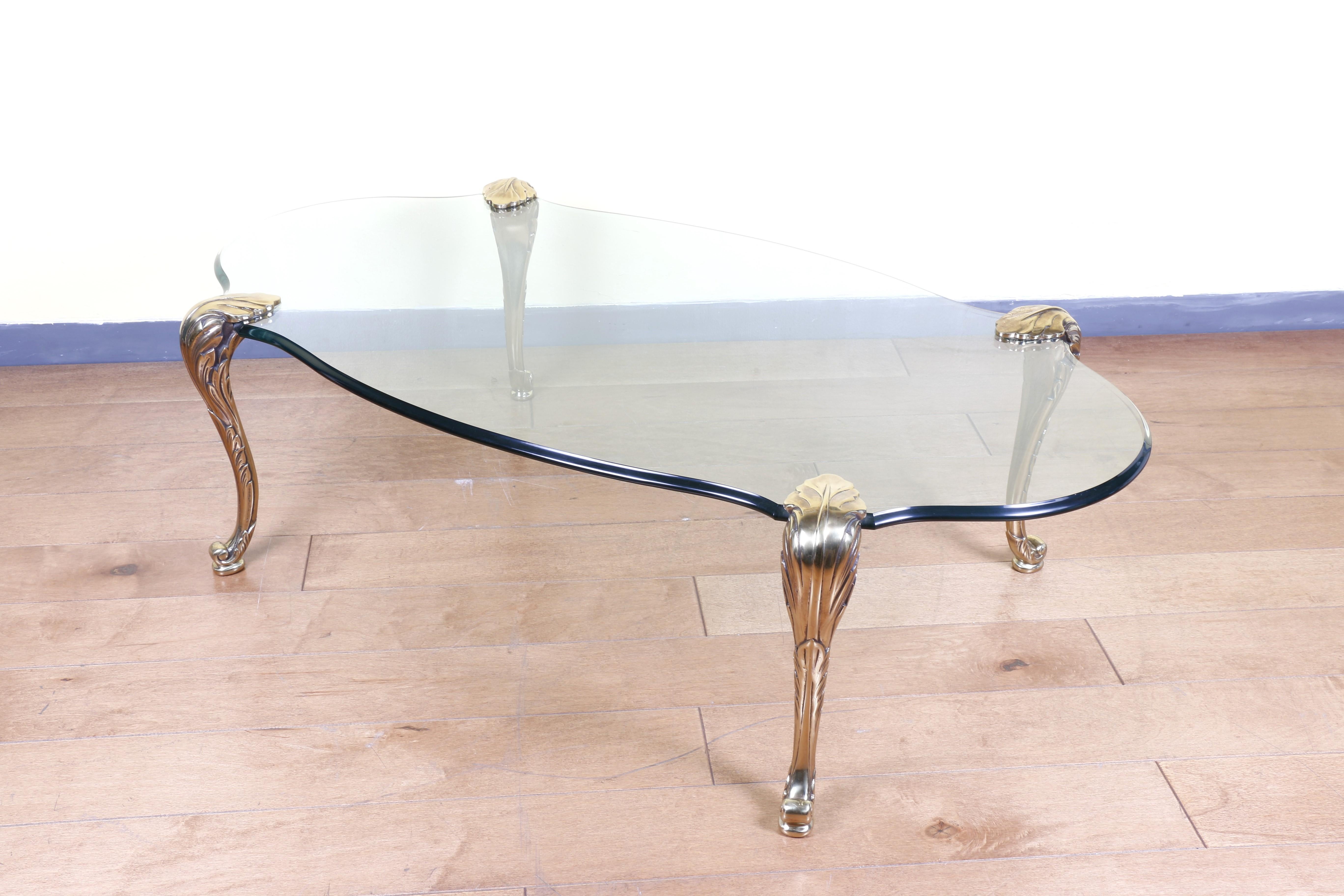P. E. Guerin Brass and Glass Coffee Table 7