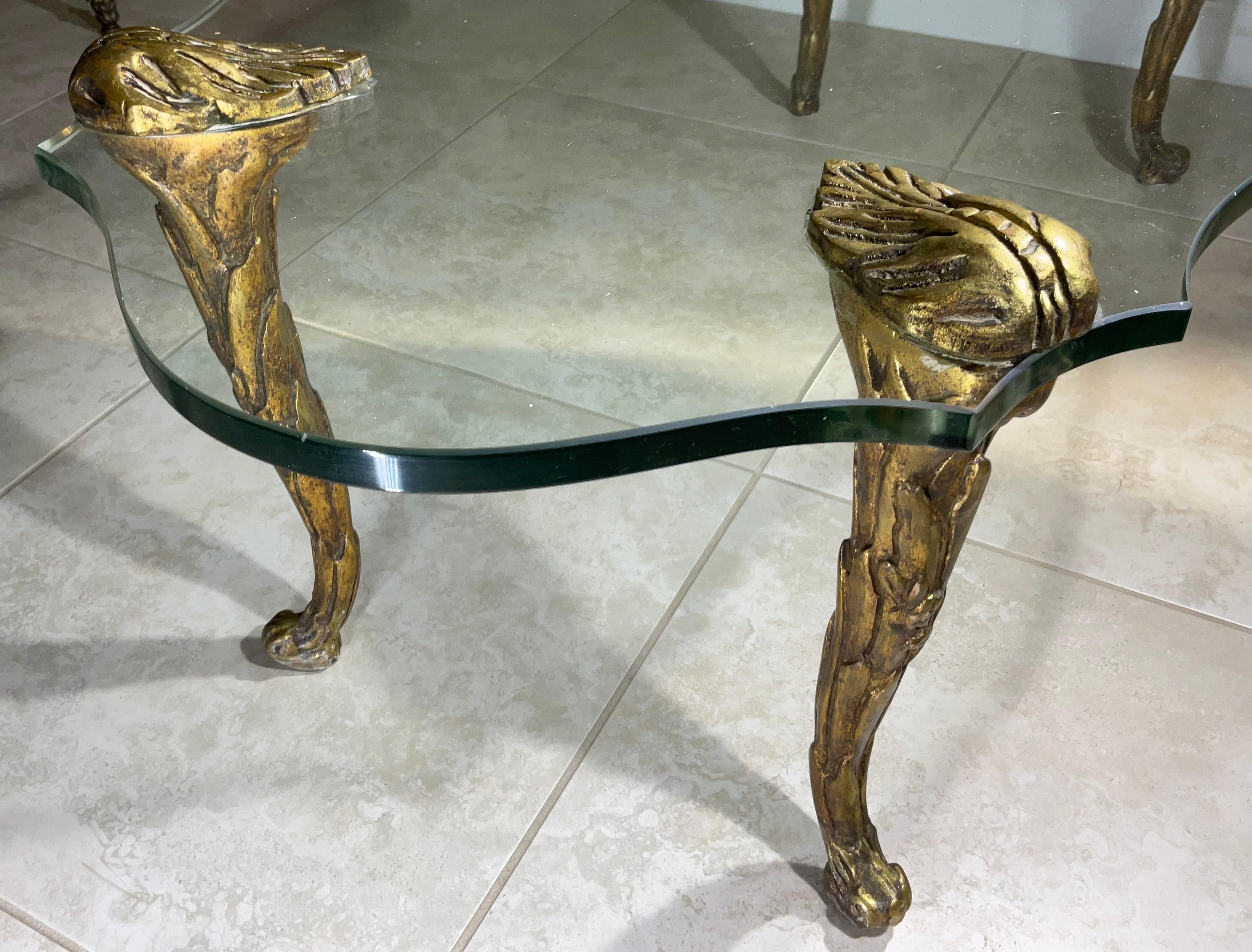 P .E Guerin Style Giltwood and Glass Coffee Table 4