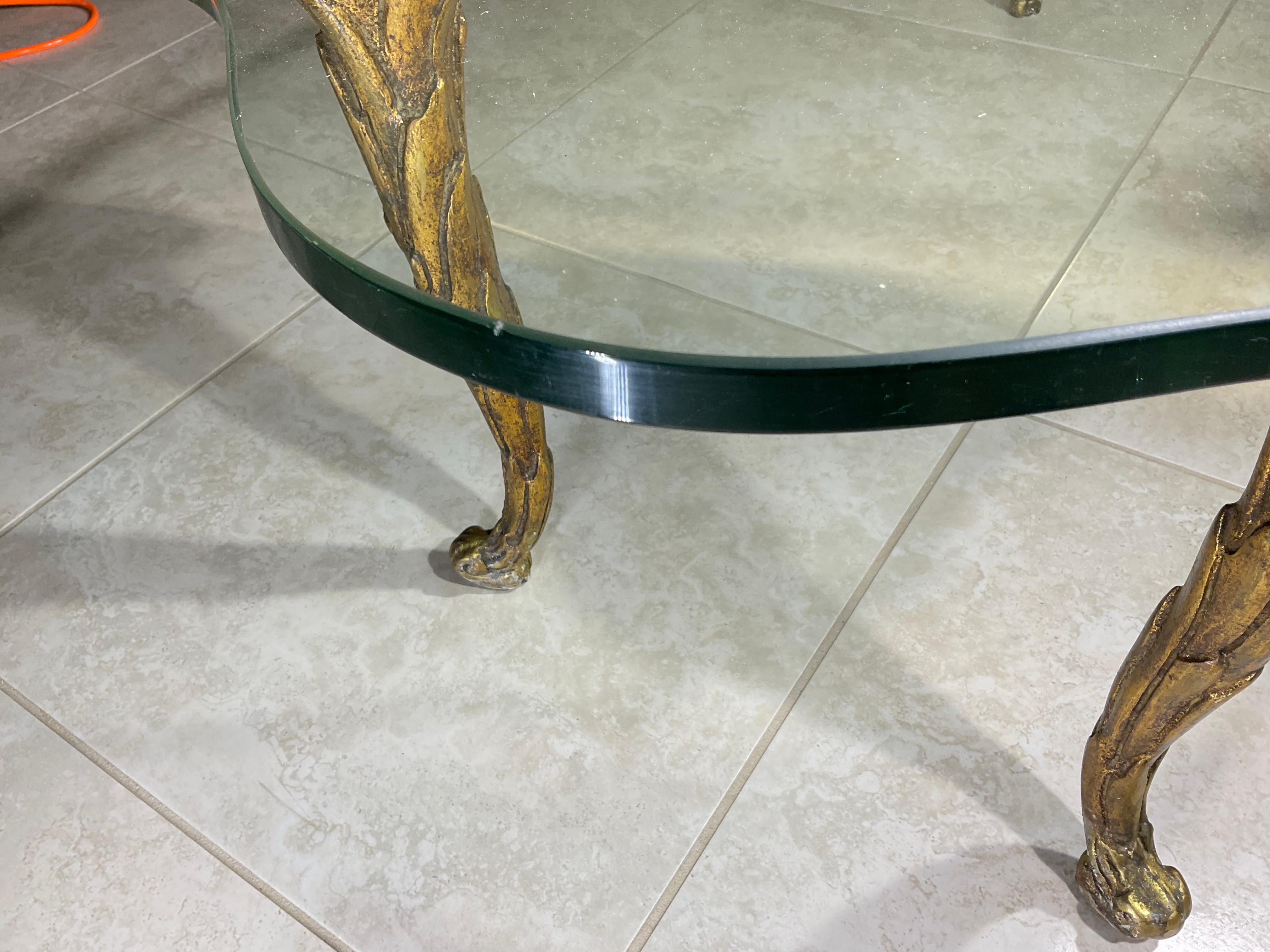 P .E Guerin Style Giltwood and Glass Coffee Table 6
