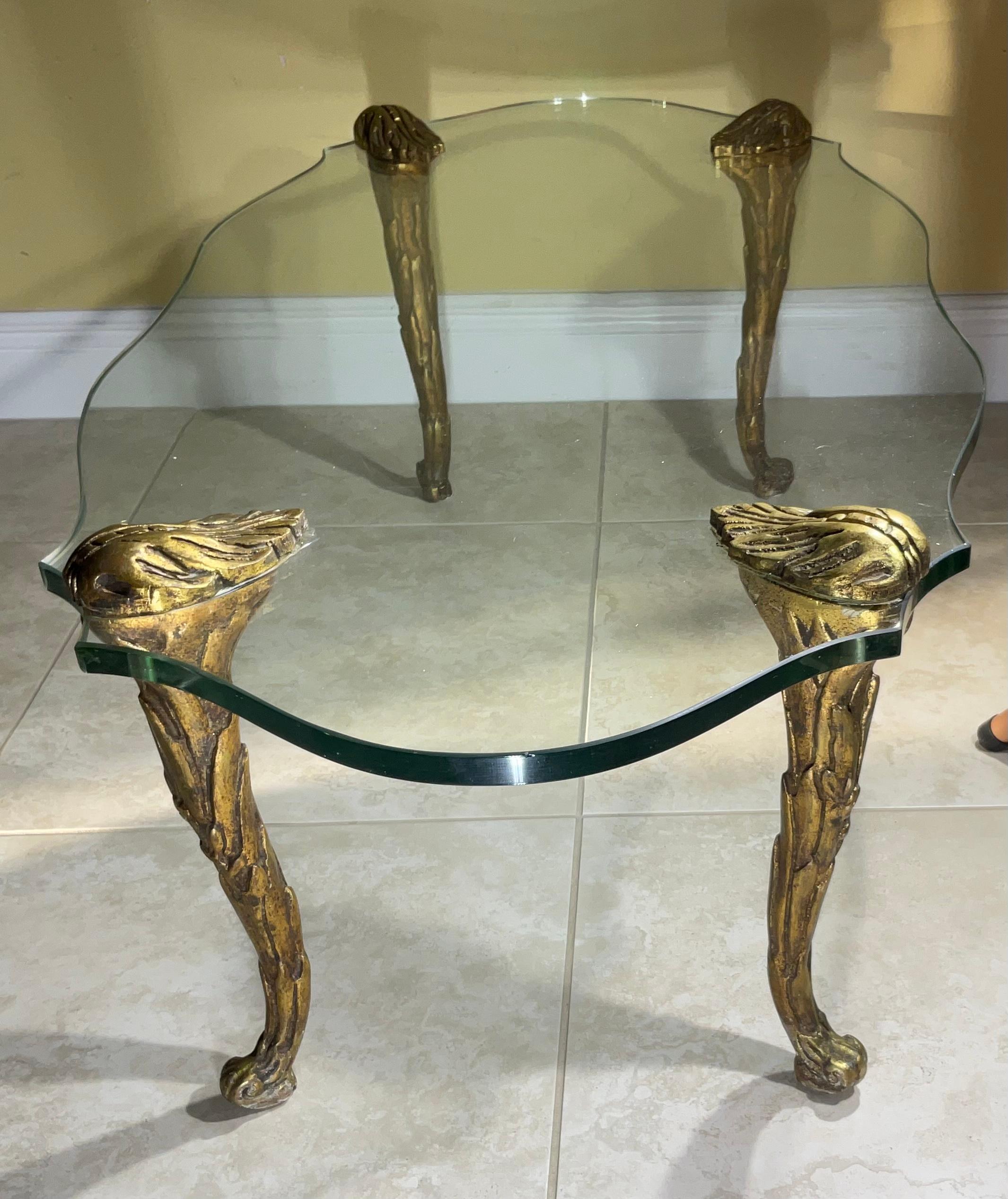 P .E Guerin Style Giltwood and Glass Coffee Table 3