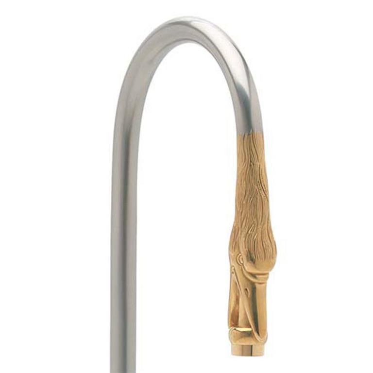 P. E. Guerin Swan Sink Faucet Fitting in Pewter Gold and Chrome No