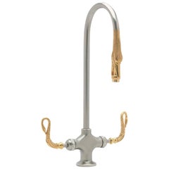 P. E. Guerin Swan Sink Faucet Fitting in Pewter Gold and Chrome No 16101 New