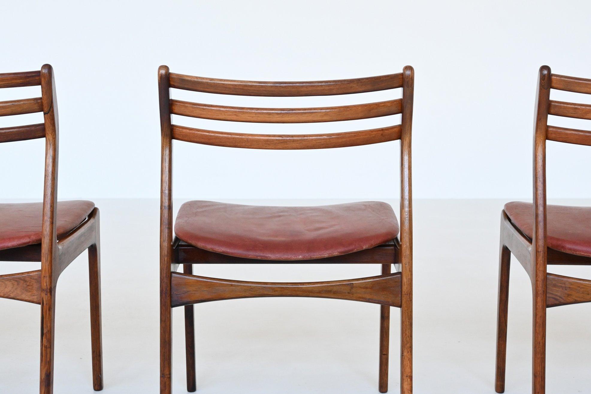 P. E. Jorgensen dining chairs in rosewood Farso Stolefabrik Denmark 1960 For Sale 3