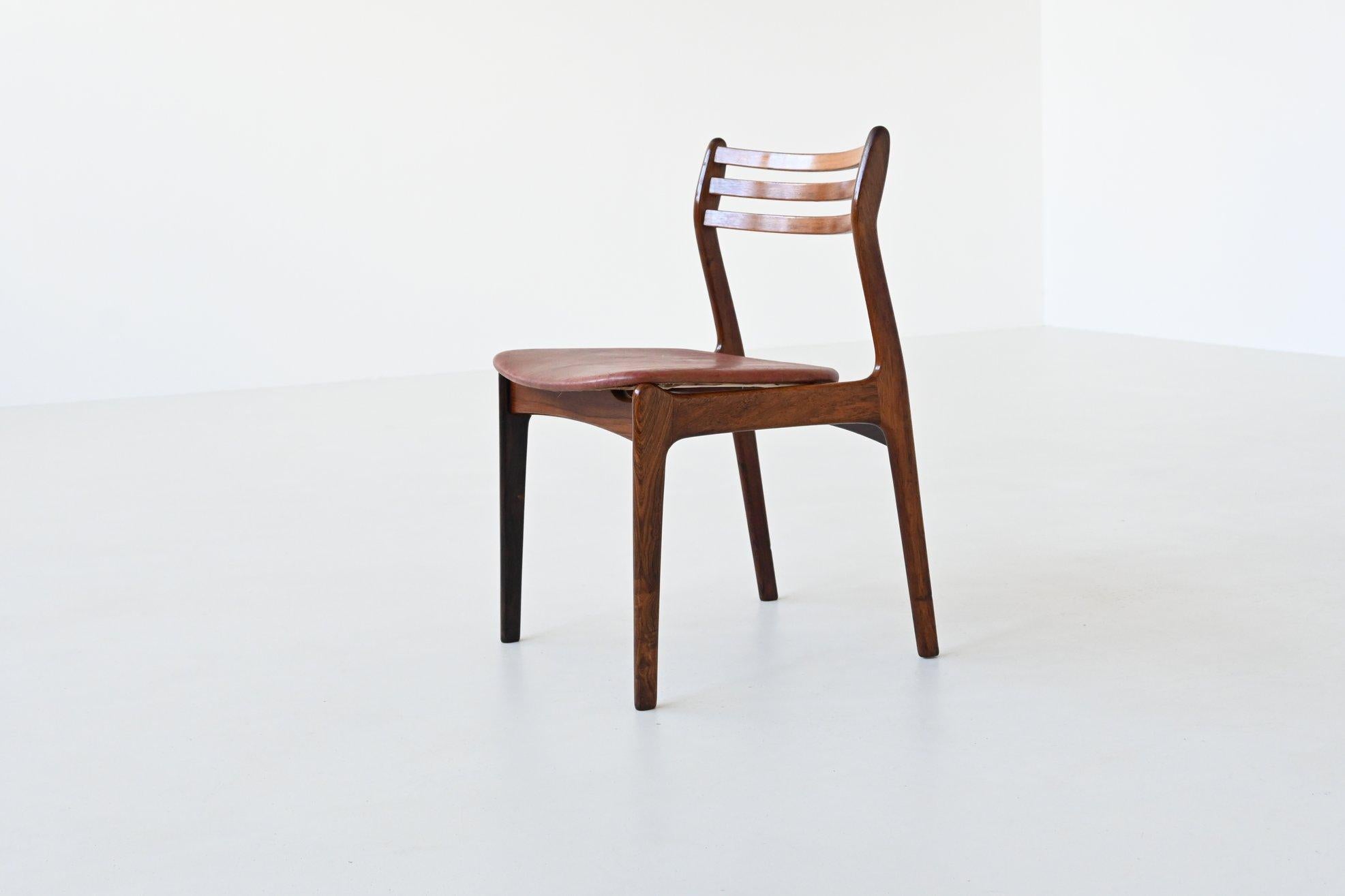 P. E. Jorgensen dining chairs in rosewood Farso Stolefabrik Denmark 1960 For Sale 5