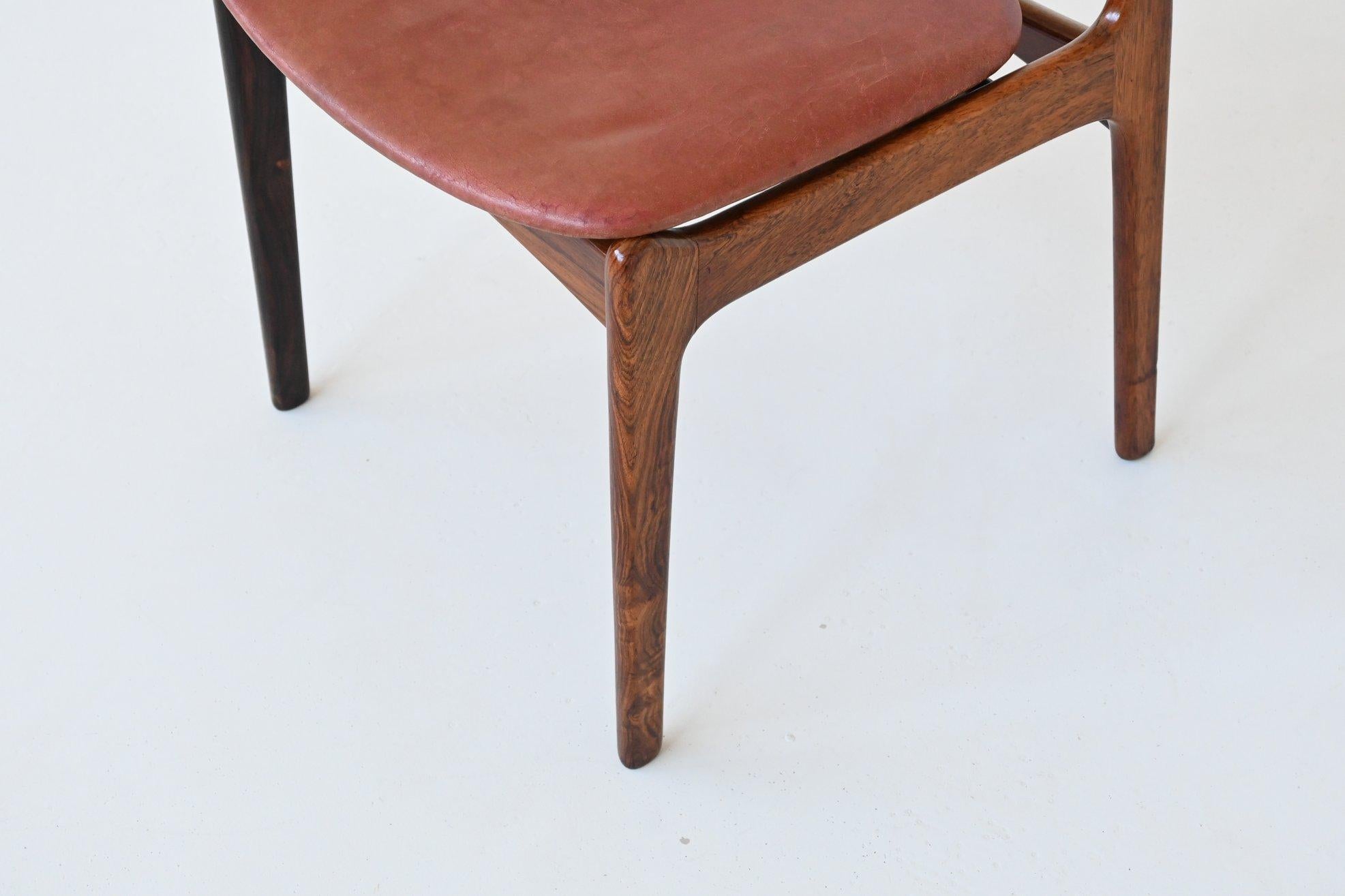 P. E. Jorgensen dining chairs in rosewood Farso Stolefabrik Denmark 1960 For Sale 6