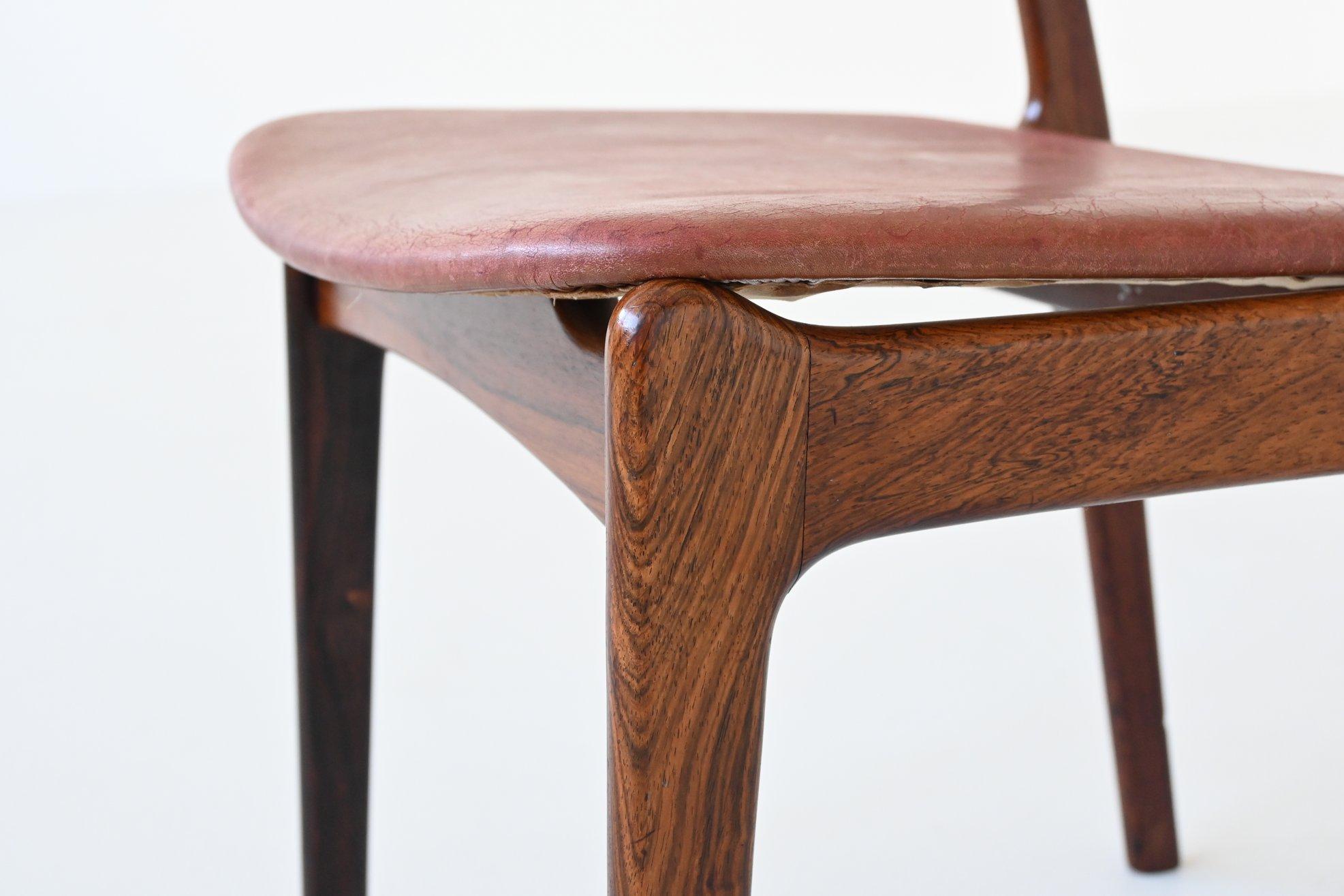 P. E. Jorgensen dining chairs in rosewood Farso Stolefabrik Denmark 1960 For Sale 10
