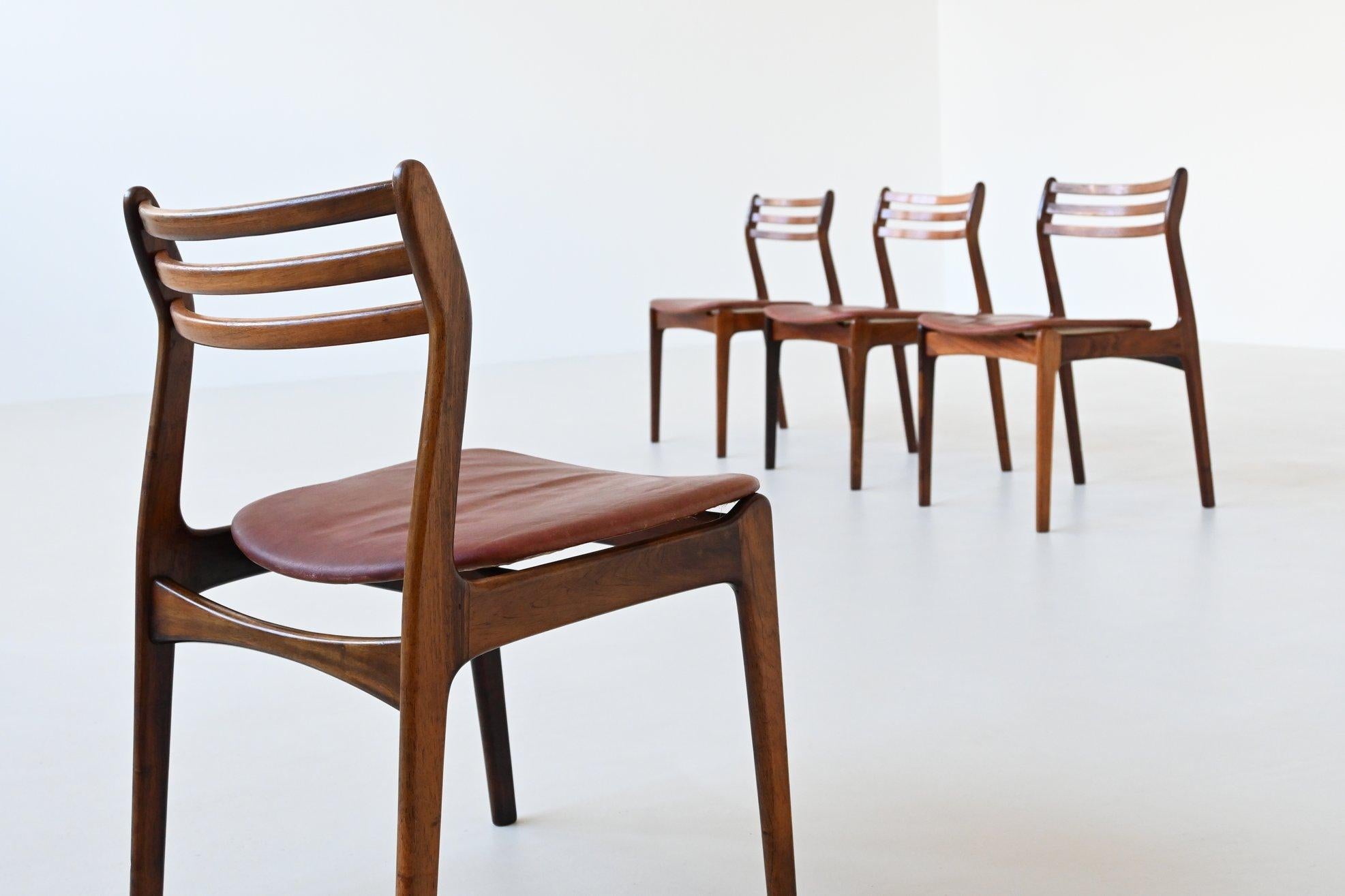 Danish P. E. Jorgensen dining chairs in rosewood Farso Stolefabrik Denmark 1960 For Sale