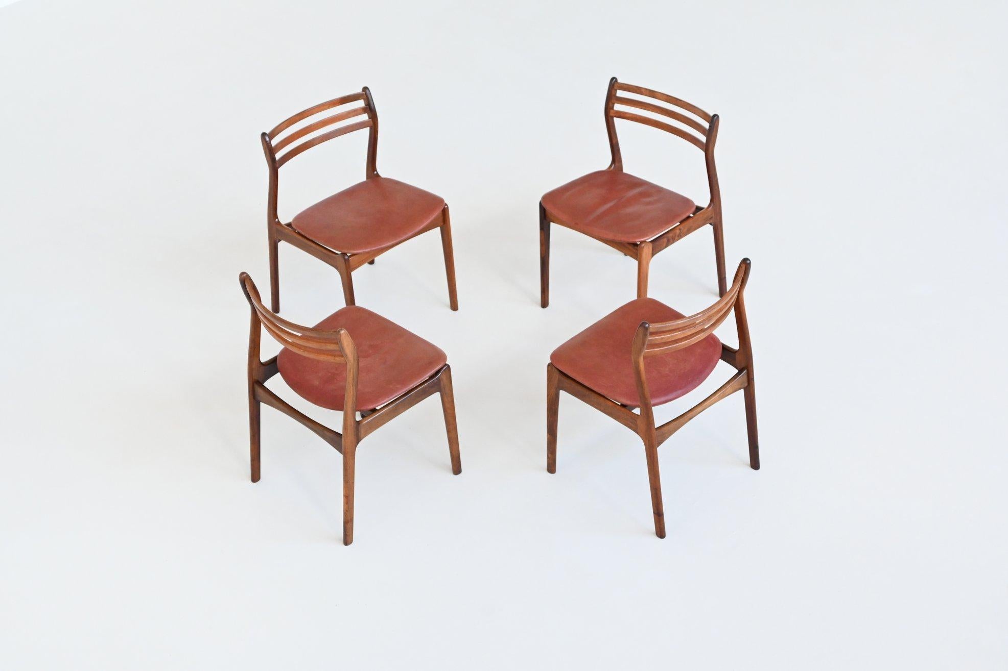 Mid-20th Century P. E. Jorgensen dining chairs in rosewood Farso Stolefabrik Denmark 1960 For Sale