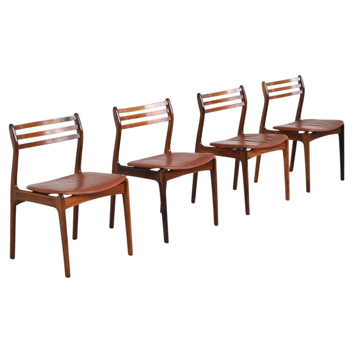 P. E. Jorgensen dining chairs in rosewood Farso Stolefabrik Denmark 1960