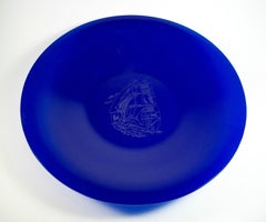 P. FOGARTY - Vintage Studio Glass Bowl - Etched & Frosted - Signed - Mid 20th C.