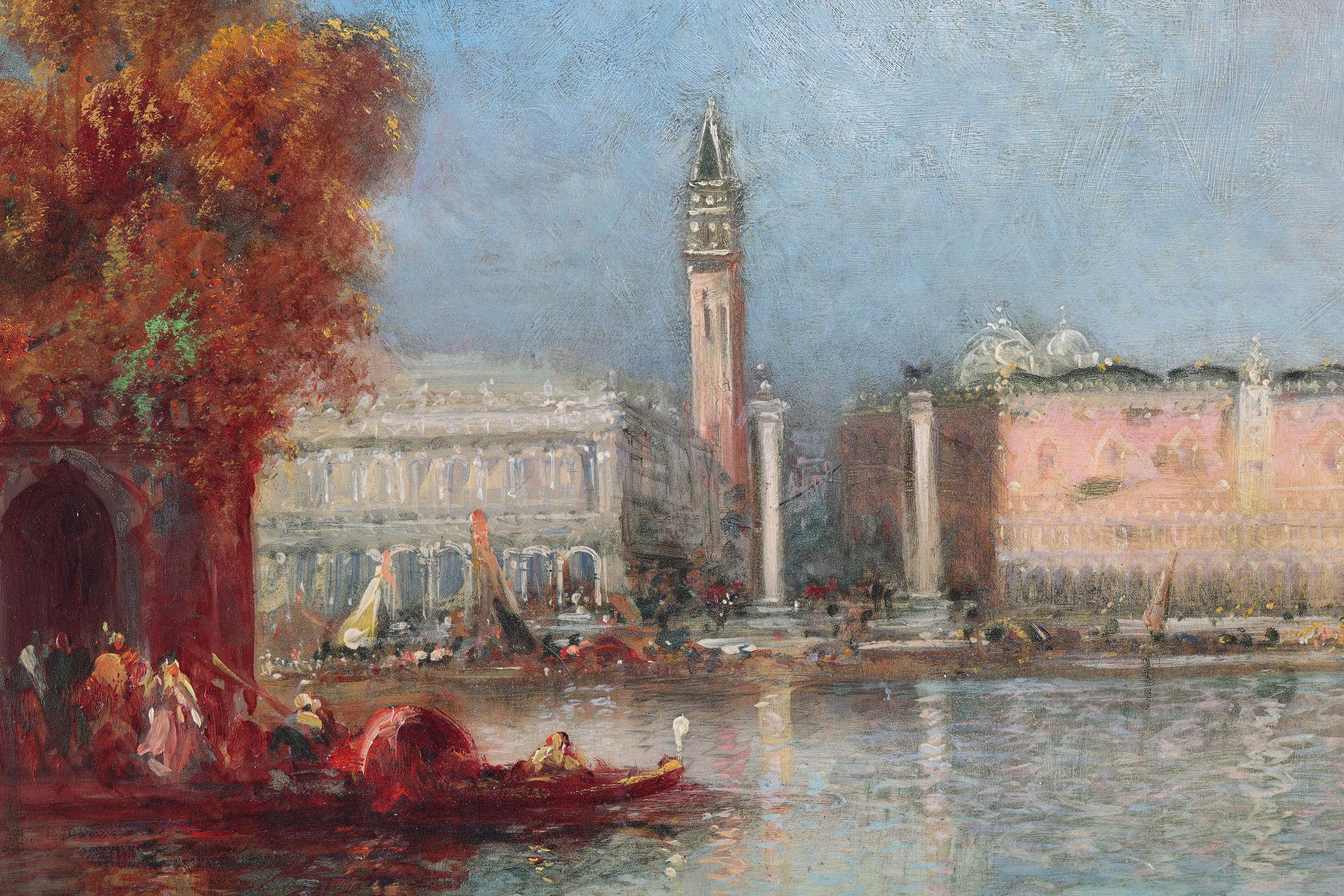 Venecia y sus gondoleros - Painting Impresionista de P Gillini