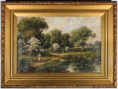 P. Green - 19th Century Oil, By The Pond