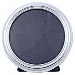 P. H. Vogel & Co Italian Sterling Silver Round Photo Frame Blue Velvet 1970s