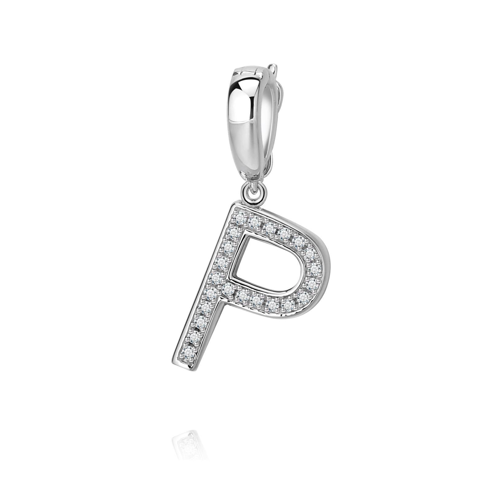 Modern P Initial Pendant/Charm For Sale