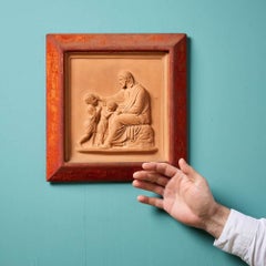 P. Ipsen (1815-1860) Framed Antique Terracotta Neoclassical Plaque