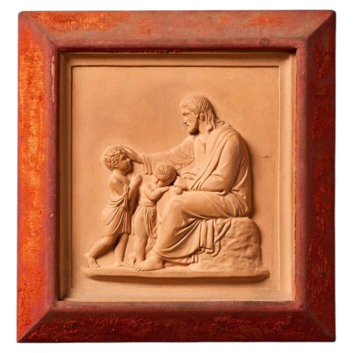 P. Ipsen (1815-1860) Framed Antique Terracotta Neoclassical Plaque