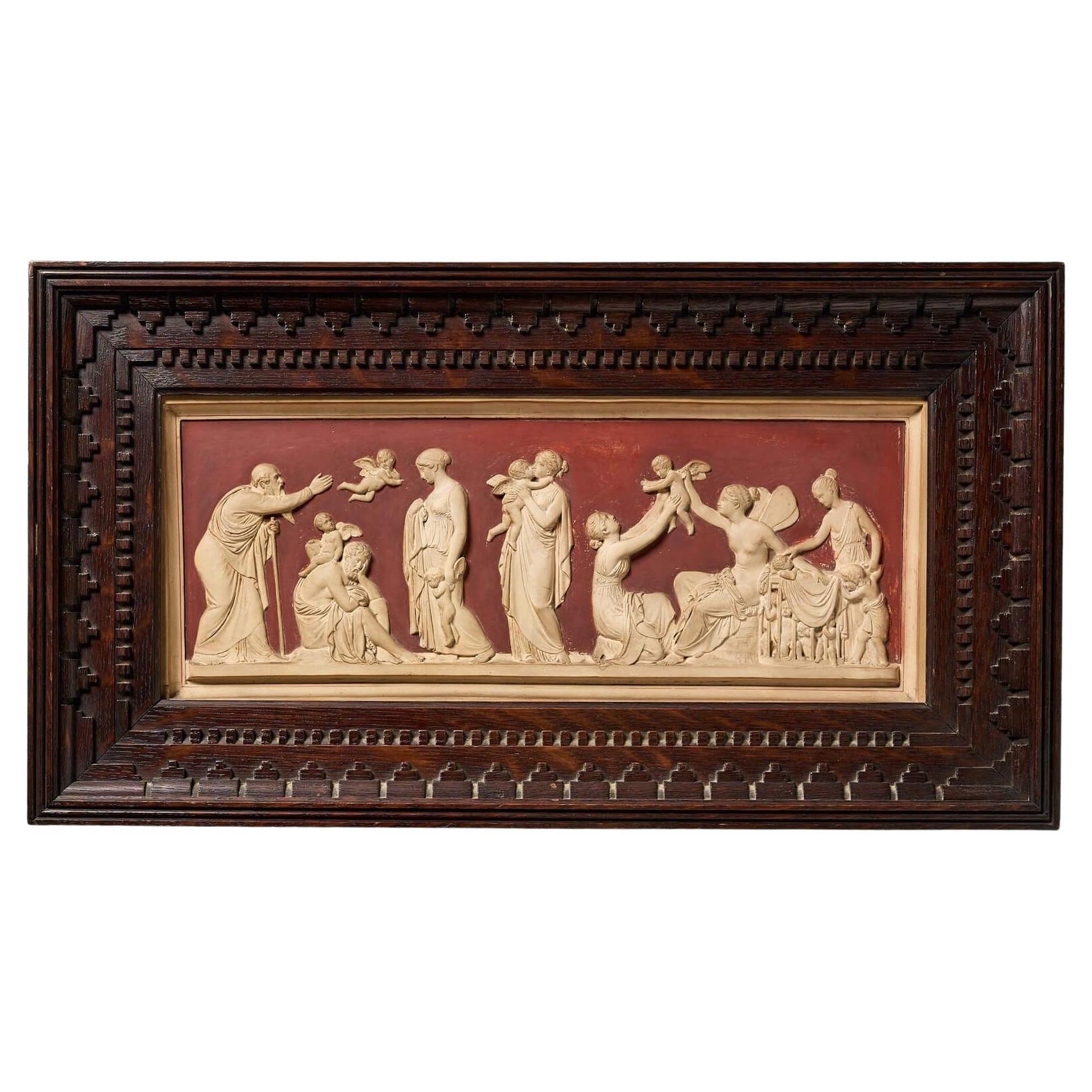 P. Ipsen (1815-1860) Neoclassical Style Antique Jasperware Plaque For Sale