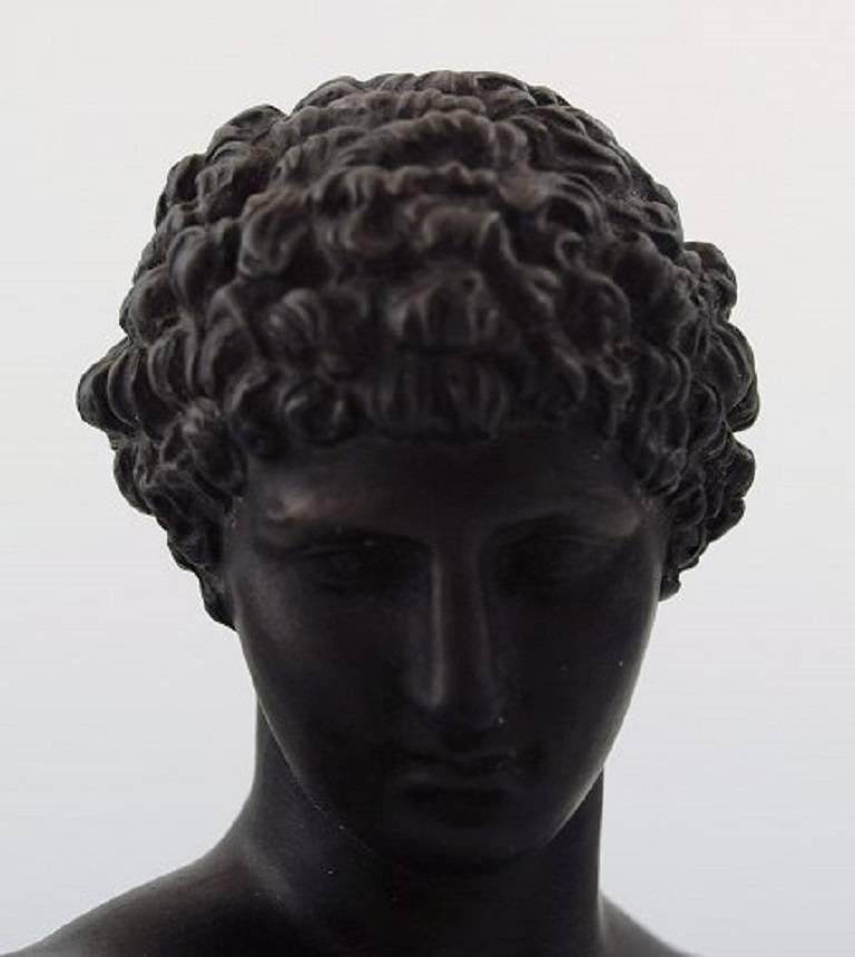 Danish P. Ipsen, Denmark, Number 668, Classic Roman Bust, Black Terracotta, Rare