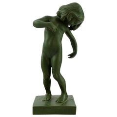 P. Ipsen's, Denmark, Jade Green Girl No. 888, Venus Kalipygos, by Kai Nielsen