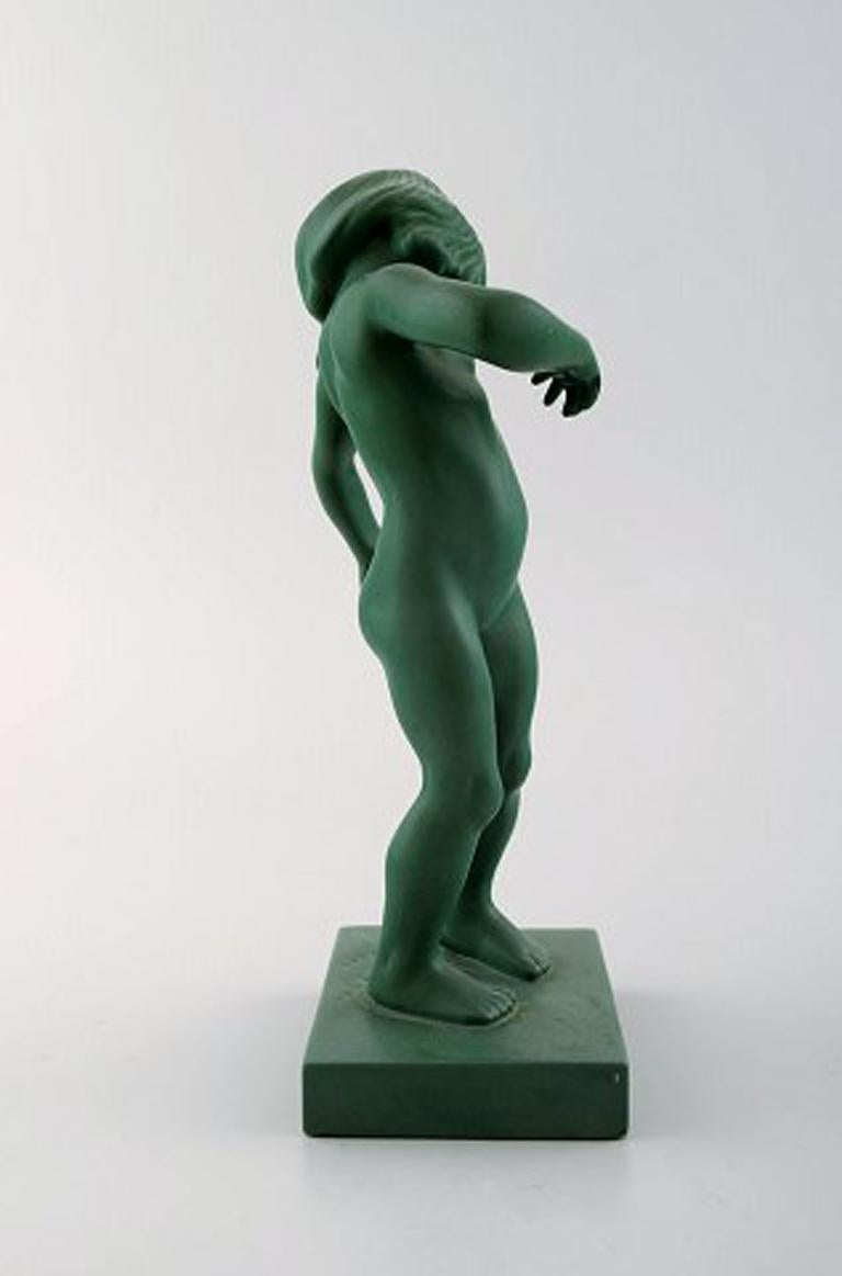 Art Deco P. Ipsen's, Denmark Jade Green Girl No. 888. Venus Kalipygos, Design Kai Nielsen