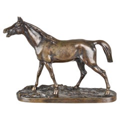 P. J.  Sculpture de cheval Mene en bronze. France, XIXe siècle
