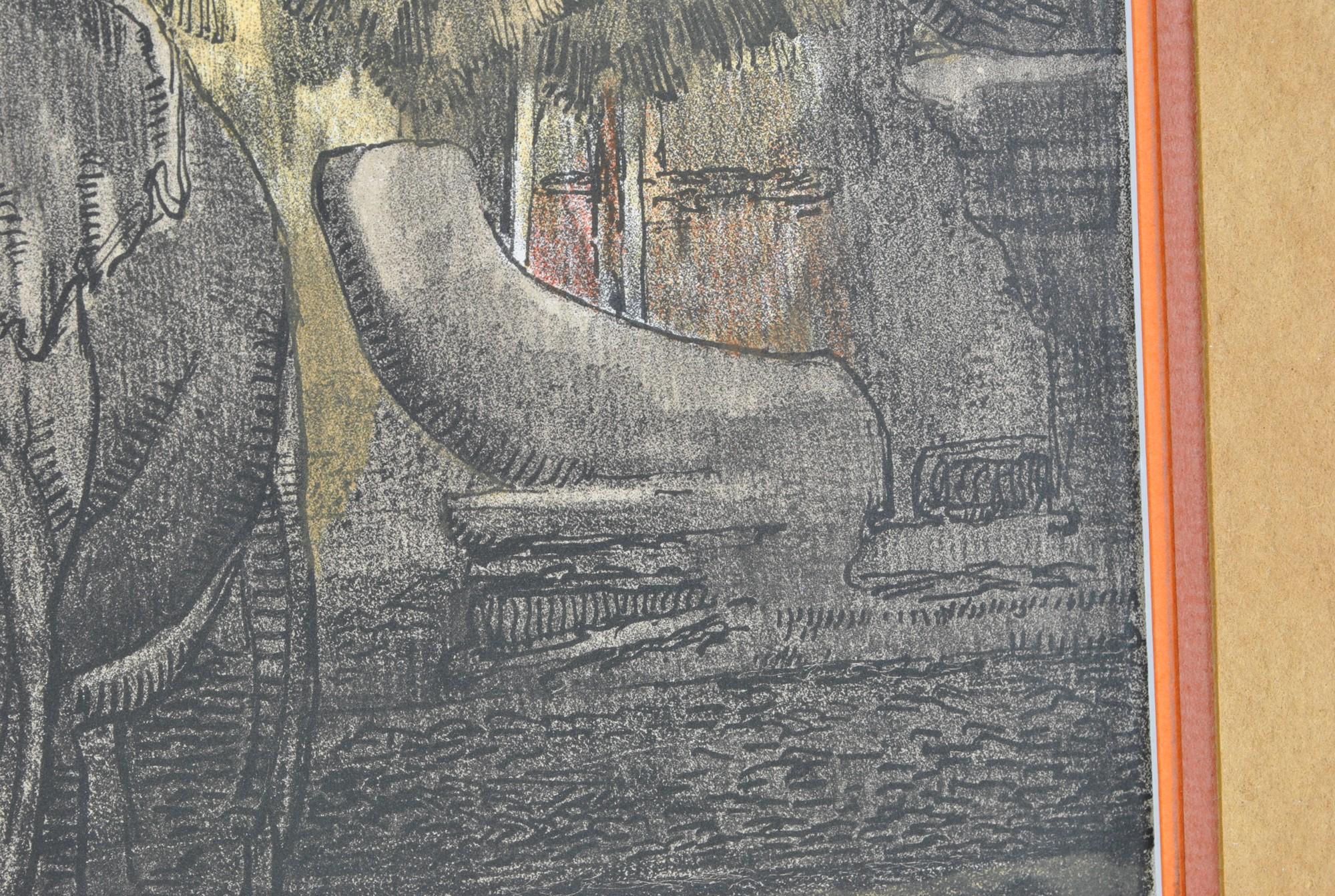 P Jouve, Angkor Wat, gerahmte Lithographie, XX. Jahrhundert 3