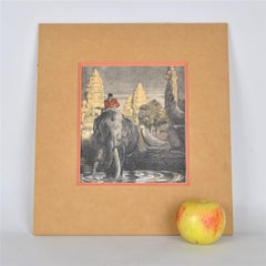 P Jouve, Angkor Wat, Lithograph, XXth Century