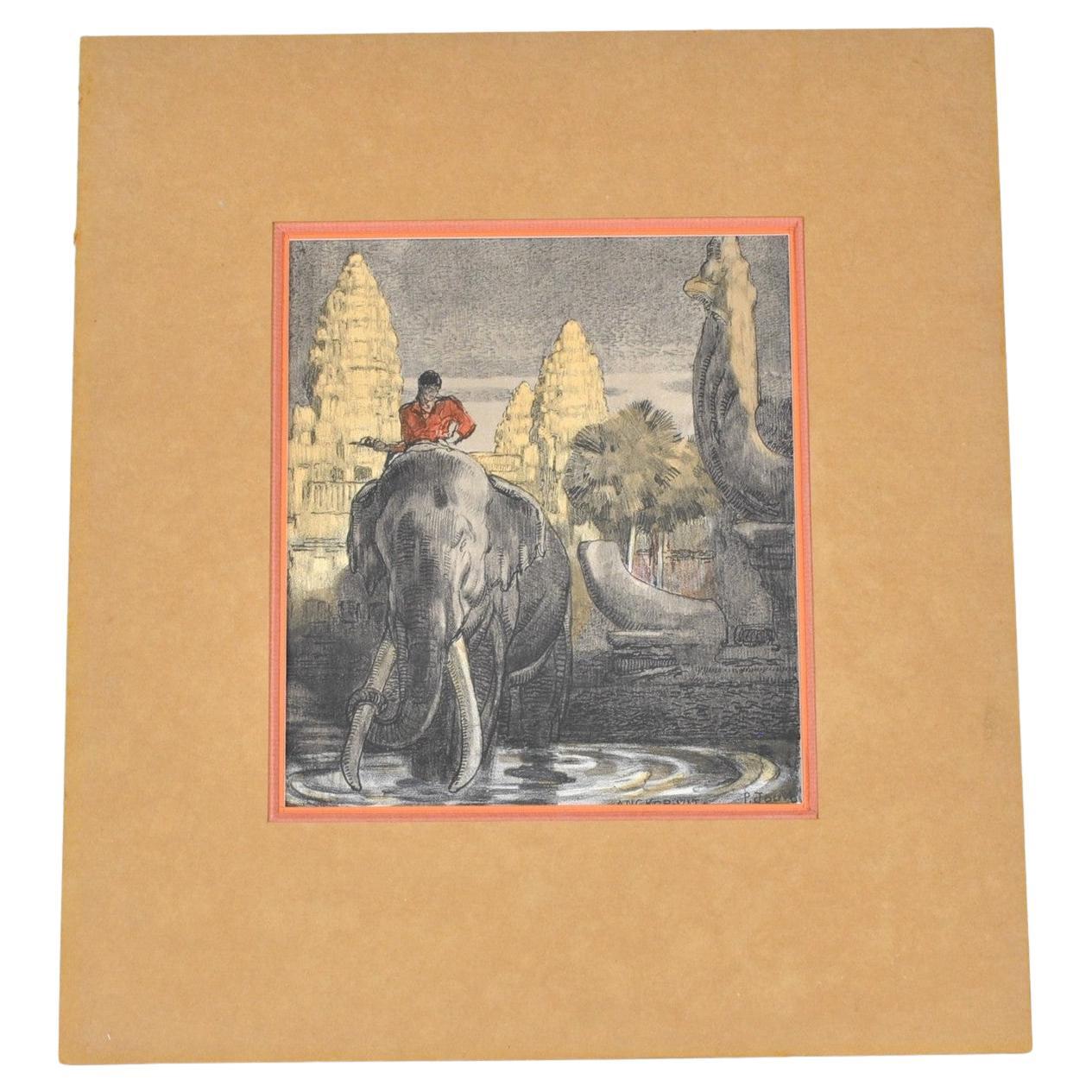 Lithographie Angkor Wat, XXe siècle en vente