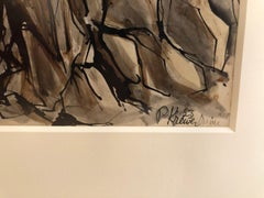 Paisaje costero de Maine" de P. Krewer, acuarela sobre papel