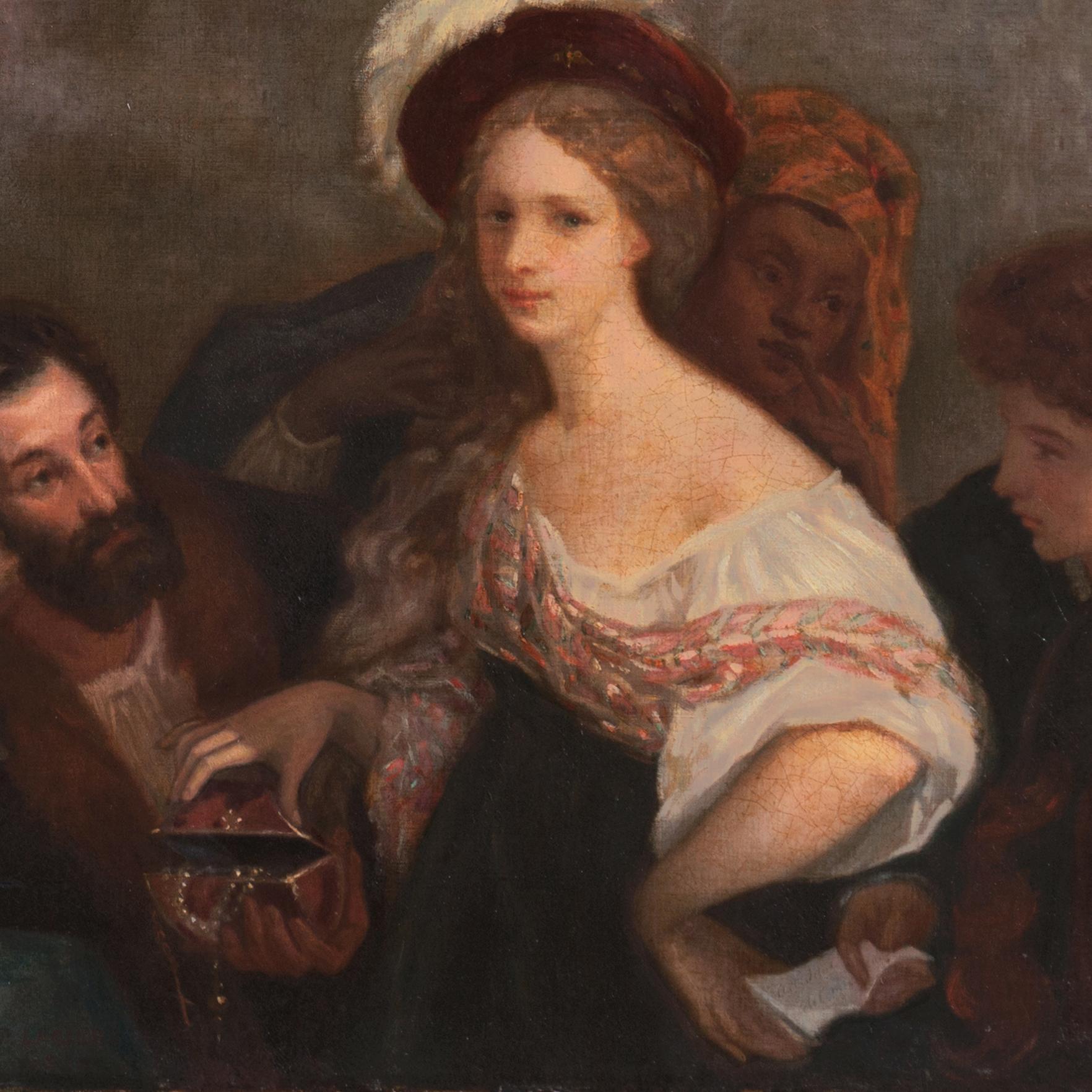 'The Young Courtesan', 19th Century French School, French Romanticism, Large Oil For Sale 9