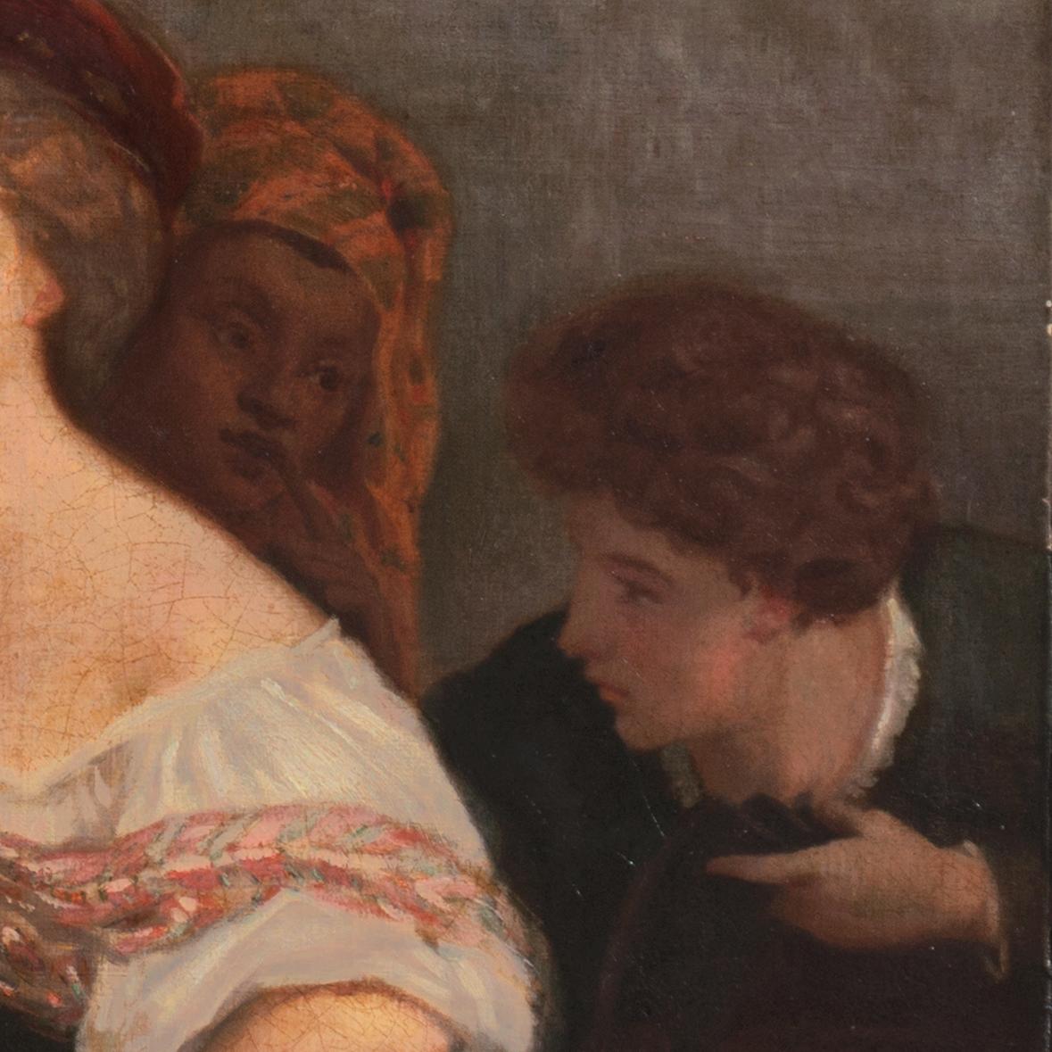 „Der junge Hofrichter“, Französische Schule des 19. Jahrhunderts, Französische Romantik, großes Ölgemälde im Angebot 2