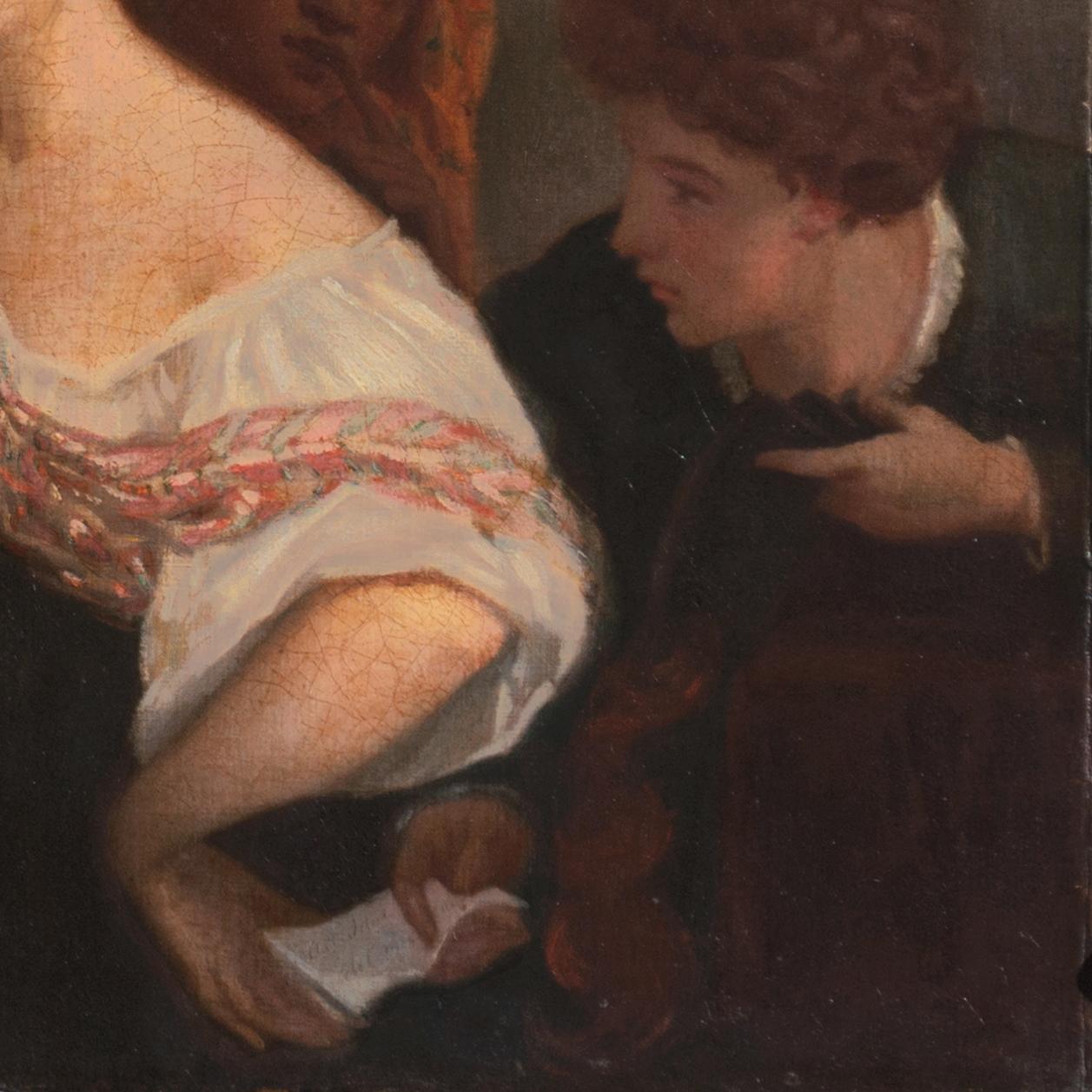 „Der junge Hofrichter“, Französische Schule des 19. Jahrhunderts, Französische Romantik, großes Ölgemälde im Angebot 3