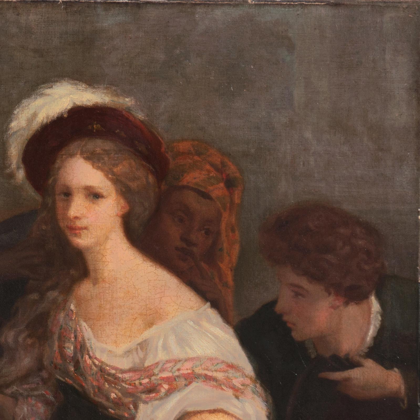 „Der junge Hofrichter“, Französische Schule des 19. Jahrhunderts, Französische Romantik, großes Ölgemälde im Angebot 5
