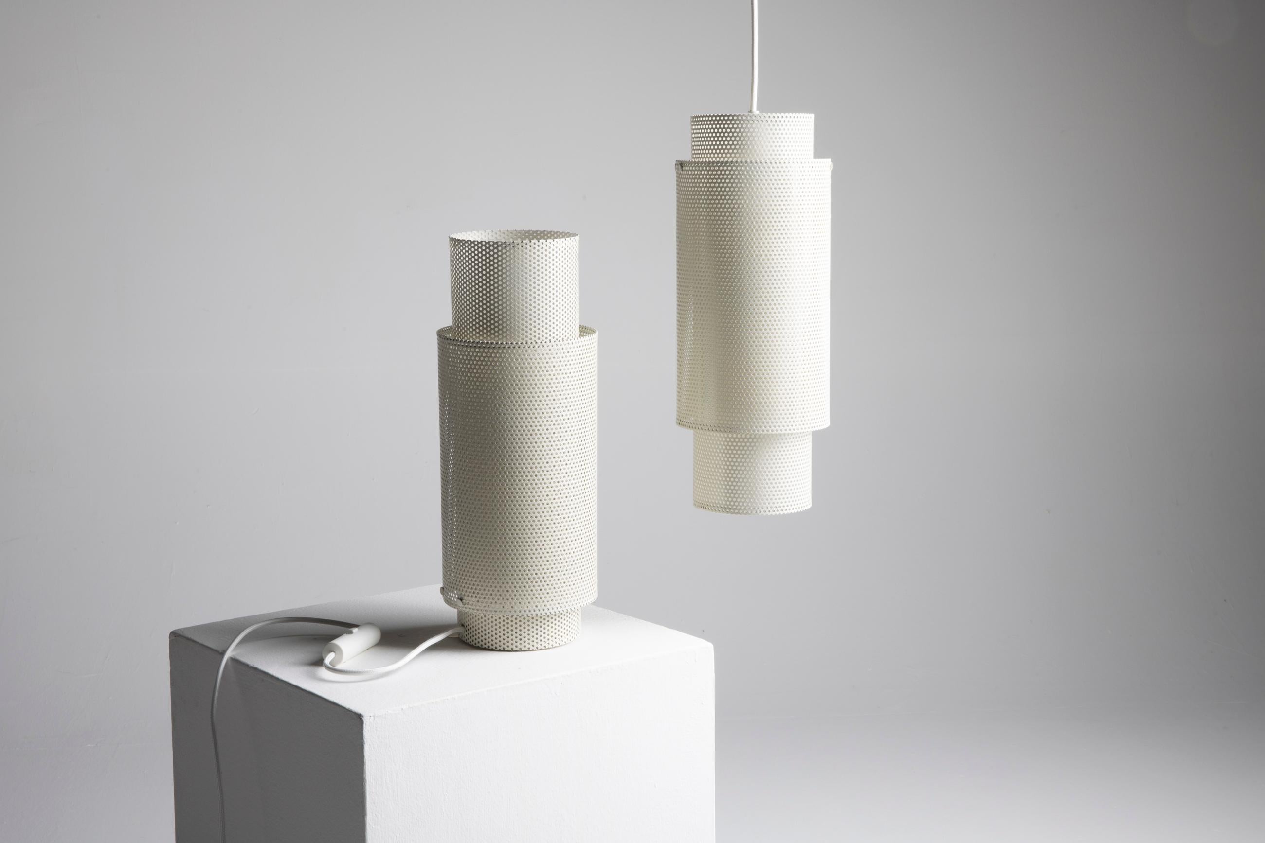 Italian P-Lamp In White. A Sculptural Perforated Lamp by Solmistudio—Made in Italy For Sale