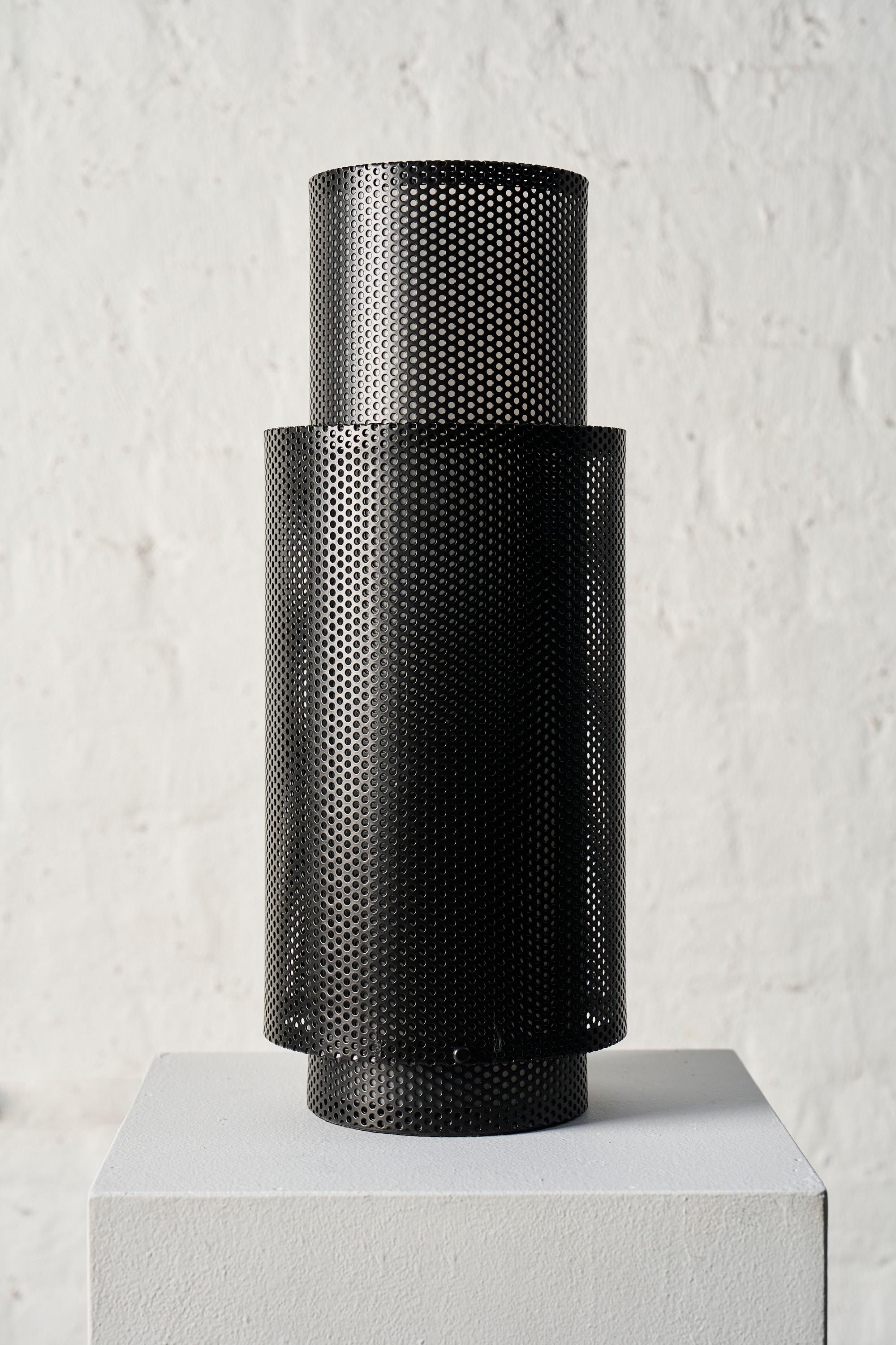 Modern P-Lamp — Black. A Sculptural Perforated Lamp by Solmistudio—Made in Italy For Sale
