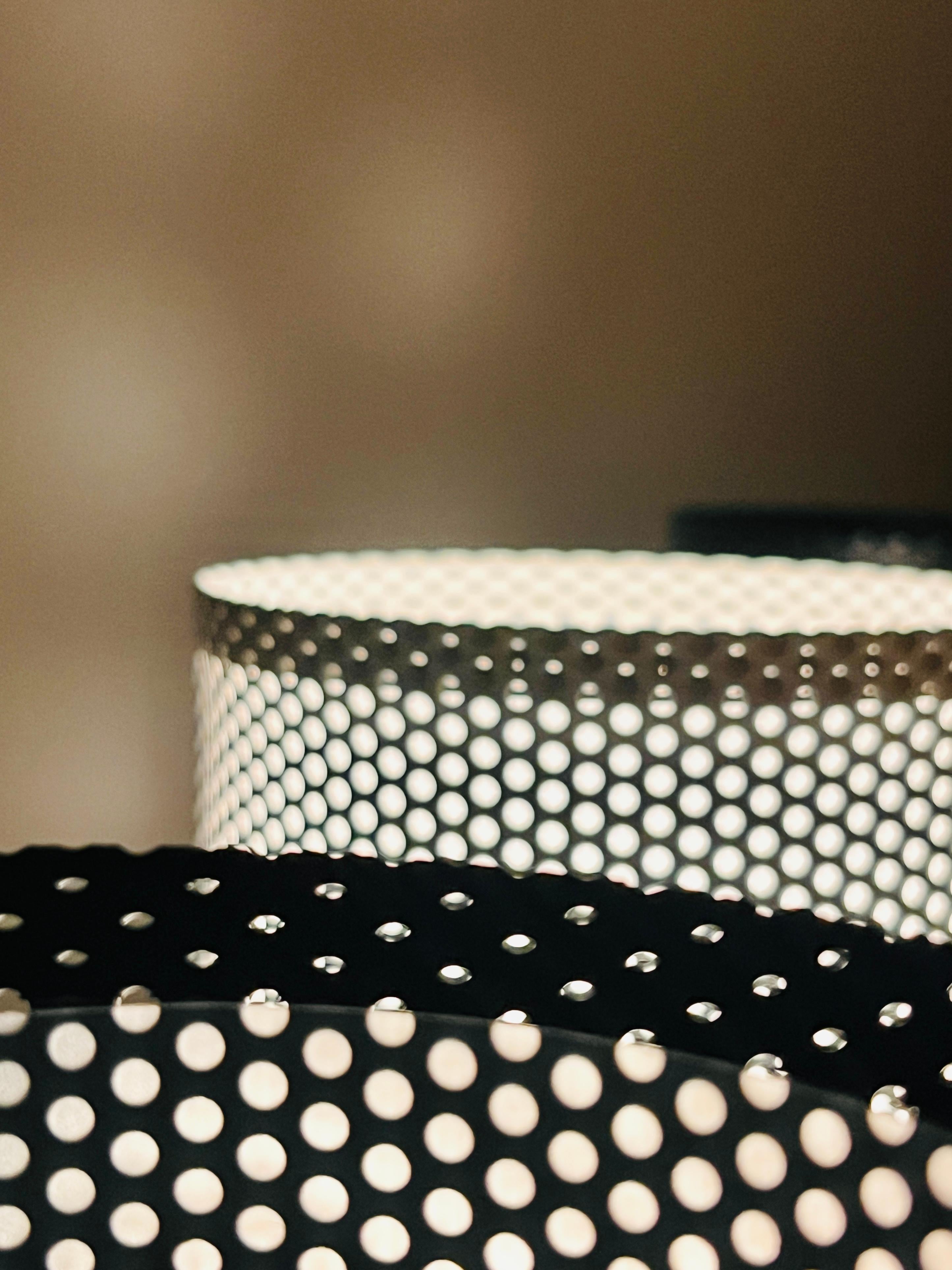 Powder-Coated P-Lamp — Black. A Sculptural Perforated Lamp by Solmistudio—Made in Italy For Sale