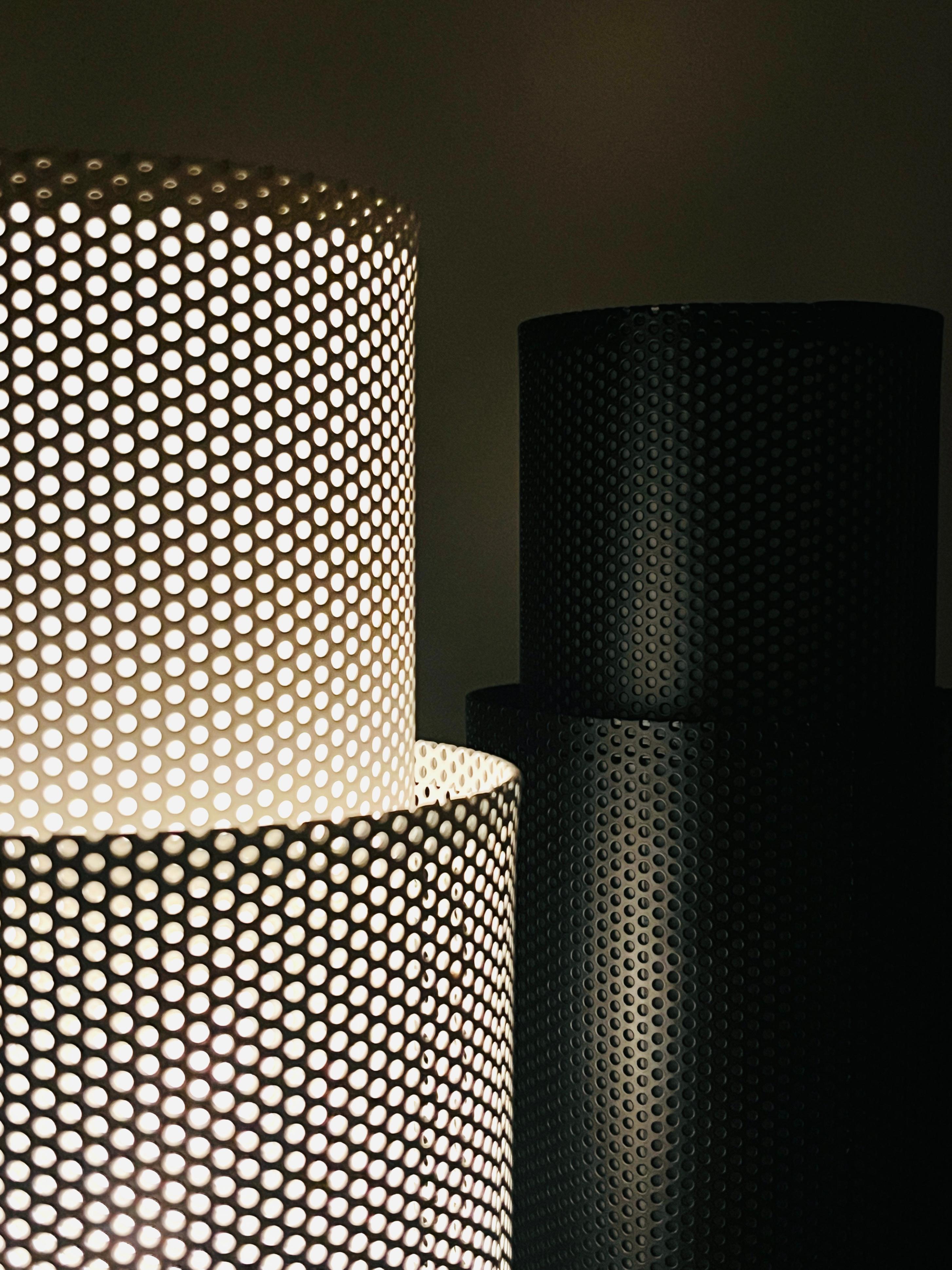 Contemporary P-Lamp — Black. A Sculptural Perforated Lamp by Solmistudio—Made in Italy For Sale