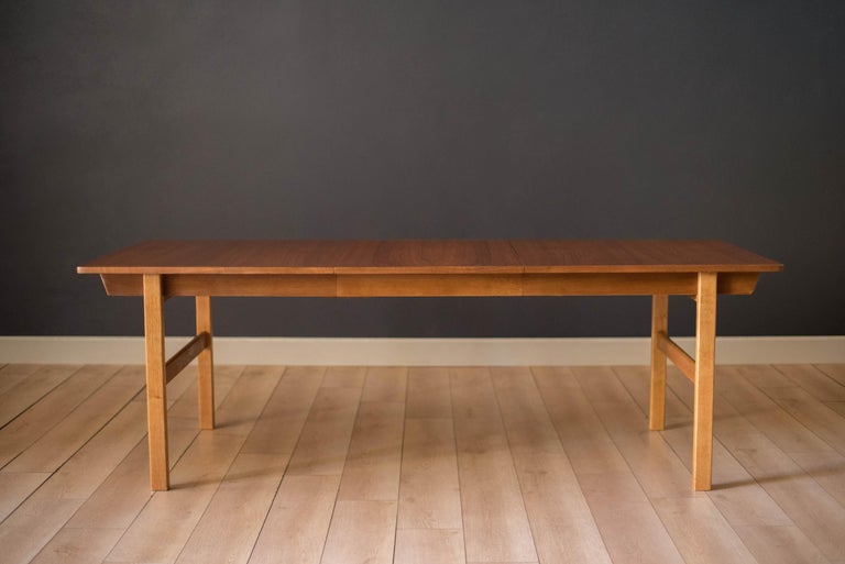 Scandinavian Modern P. Lauritsen & Søn Danish Teak Extension Dining Table by Borge Mogensen For Sale