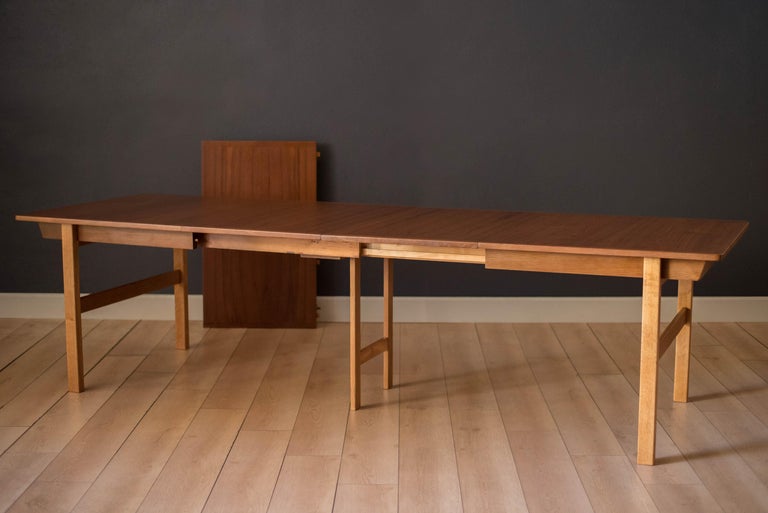 Oak P. Lauritsen & Søn Danish Teak Extension Dining Table by Borge Mogensen For Sale