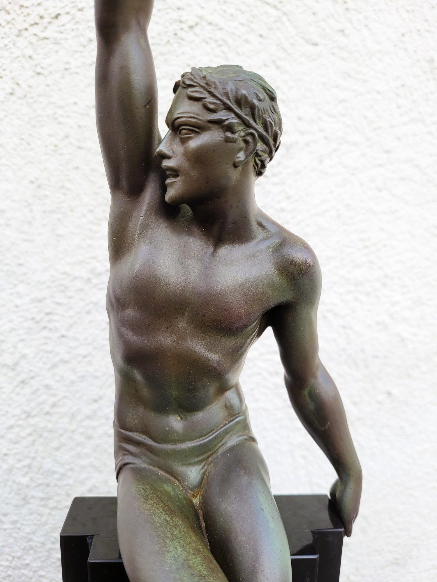 Art Déco P Le Faguays - Max Le Verrier, Gloria, Scultura Art Verrier, XX secolo in vendita