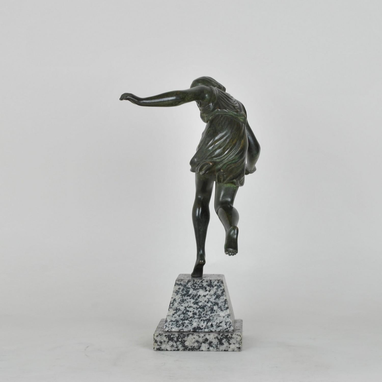 French P Le Faguays, Woman with the Ball, Signed Bronze, Art Deco, 20th Century