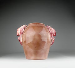 P. Letessier, Pink Goldfish Vase, France Art Deco, 1930