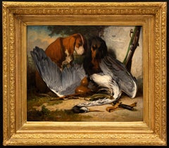 "Still Life and Hunting Dogs, 1851" P. M. Guillemin (French, 1800-1874)
