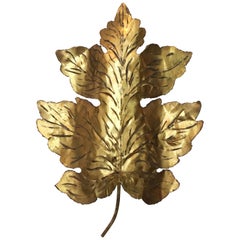 P. Mas-Rossi Brass Leaf Wall Light, circa 1950s