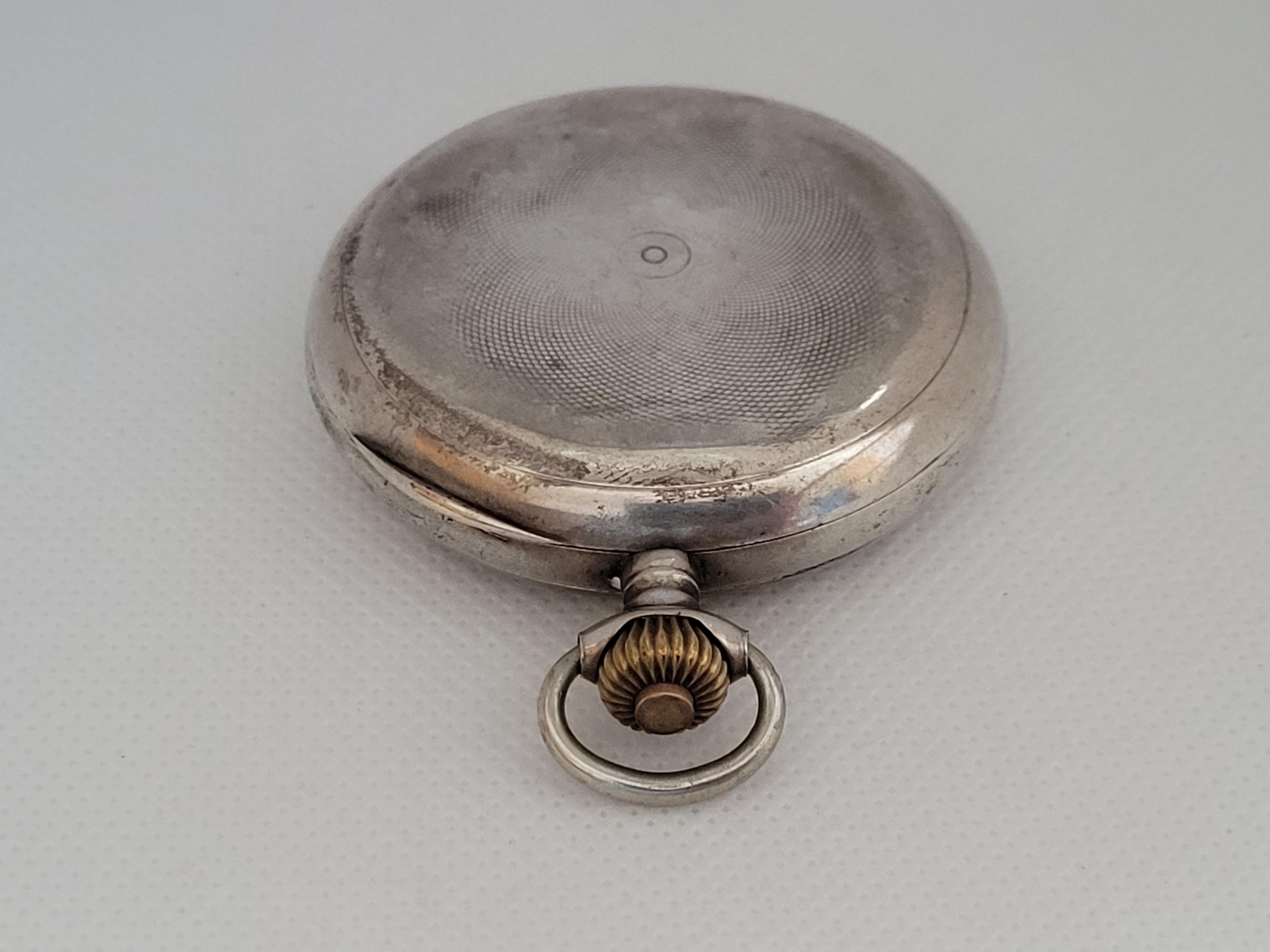 P Moser Pocket Watch Working Case Year 1910 Swiss Made 875 Silver For Sale 1