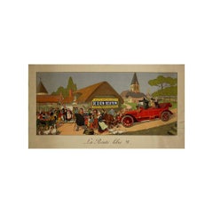 Circa 1900 original advertising poster by Mourgue - Automobiles De Dion Bouton